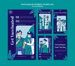 广告海报-疫苗接种插画宣传单设计